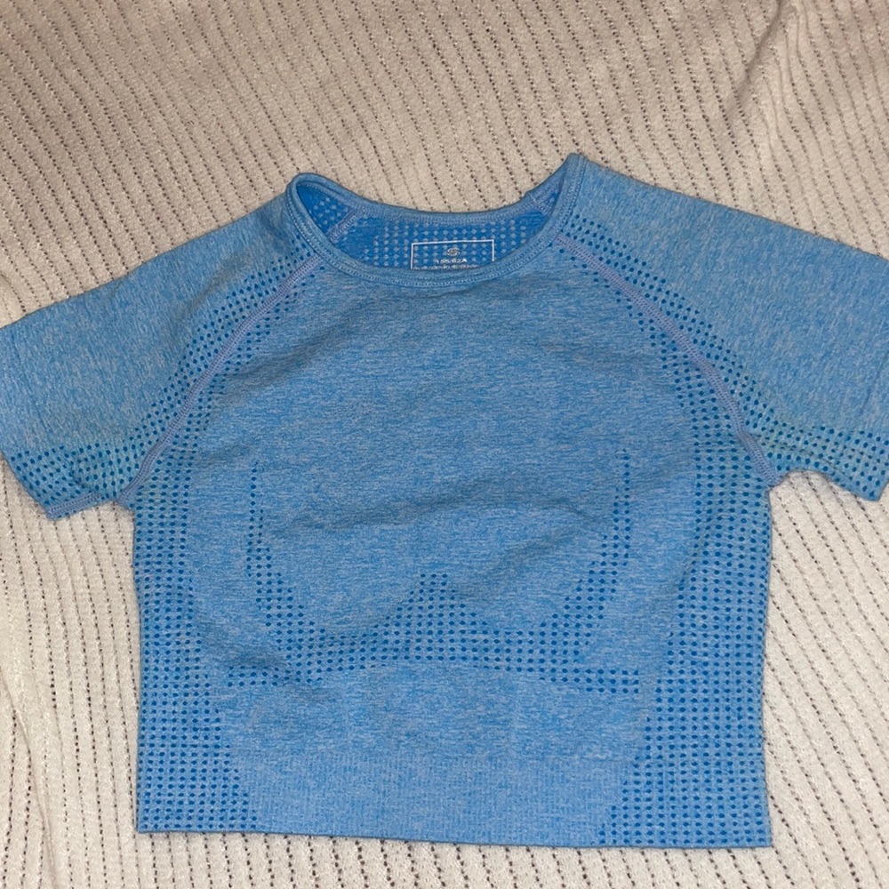 Blue Workout Crop Top